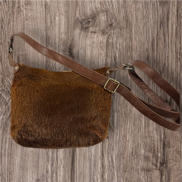 Maurizio Taiuti Leather Cowhide Bag Zip Purse Tote Hobo Handbag Made In Italy